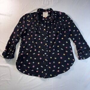 Anthropologie Conversations 13 of 52 Buttons Design Blouse Size 10 Top